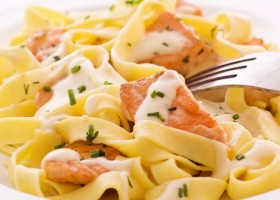 Pasta con salmón