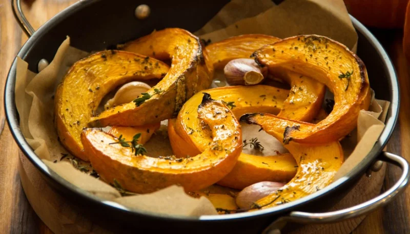 Calabaza al horno con ajo