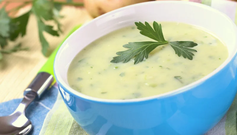 Crema de patatas con jamón