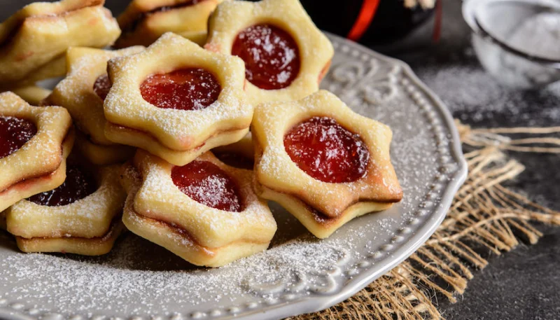 Galletas de mantequilla con mermelada