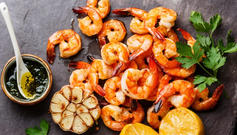 Gambas al horno con limón