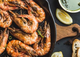 Langostinos al pesto