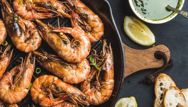 Langostinos al pesto