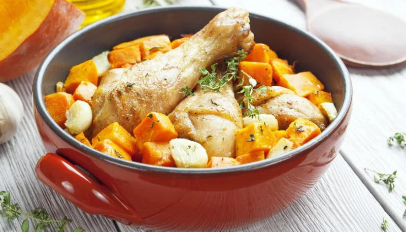 Muslos de pollo con calabaza
