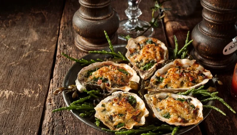 Ostras gratinadas con queso gruyere