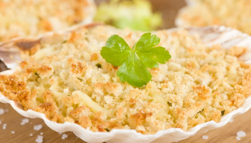 Vieiras a la gallega gratinadas