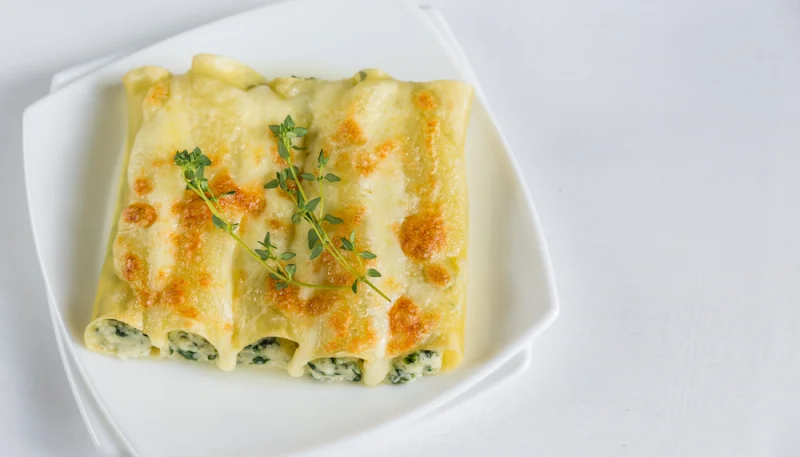 Canelones con espinacas