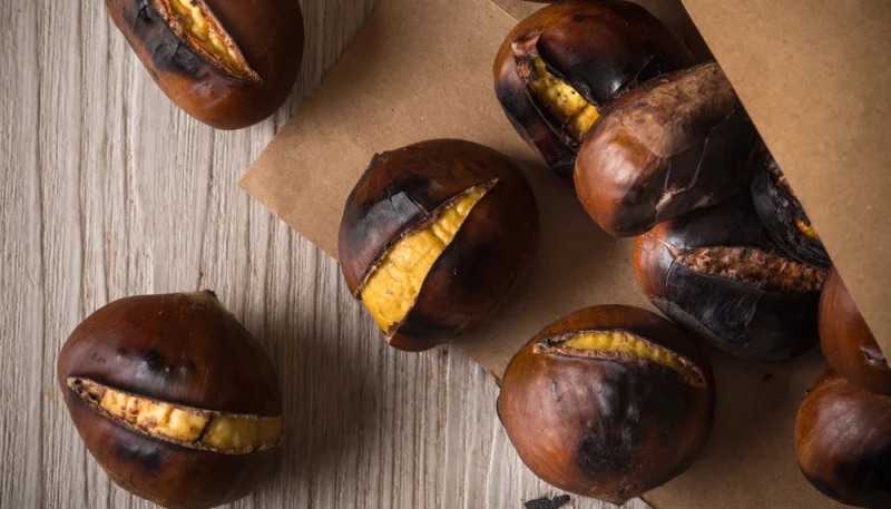 Castañas asadas en casa