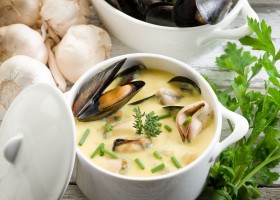 Crema de mejillones