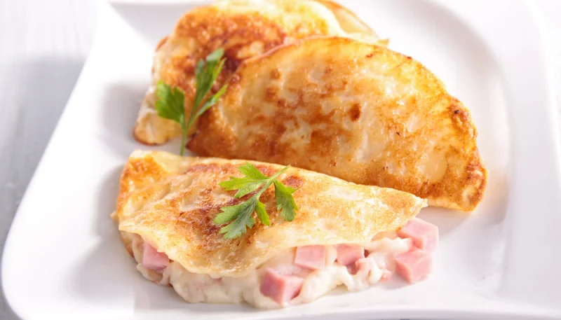 Crepes de jamón y queso