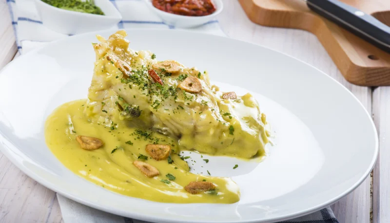 Merluza con pilpil de coliflor