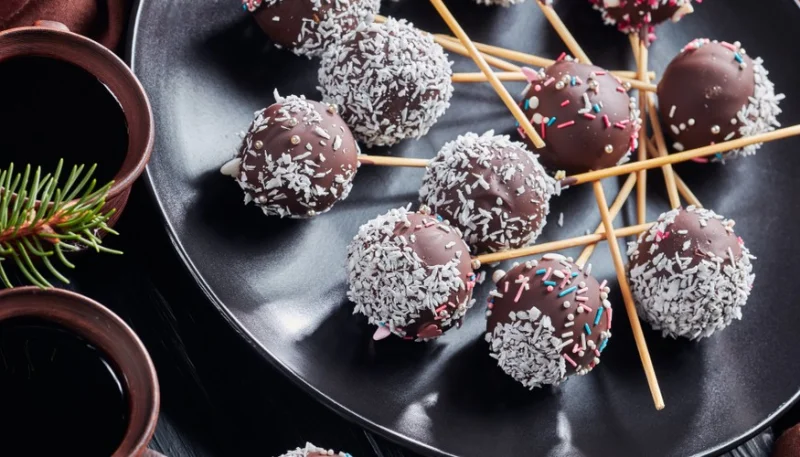 Piruletas de chocolate