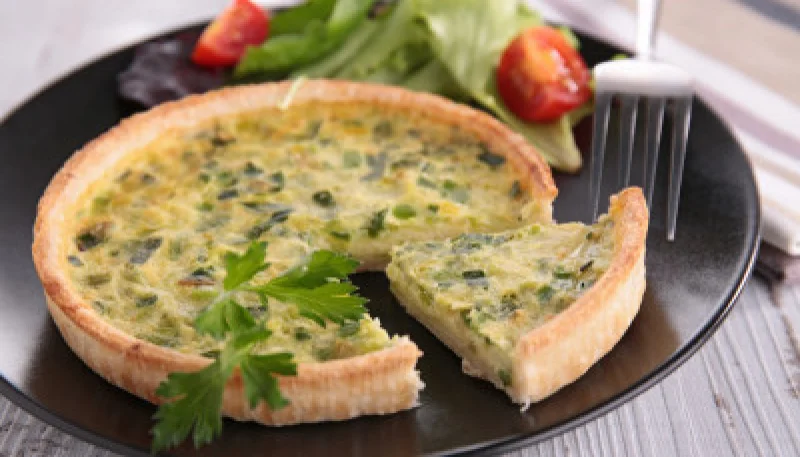 Tarta salada de puerros en el microondas