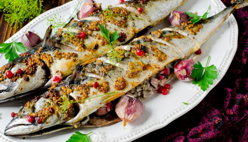 Caballa a la plancha con mostaza
