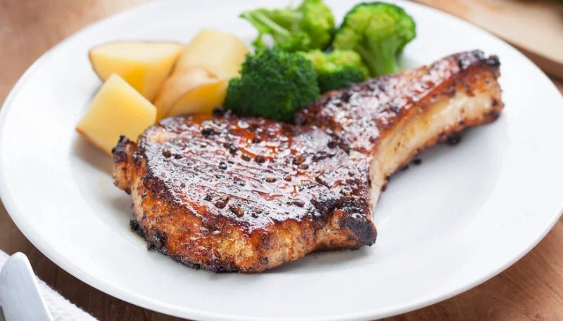 Chuleta de cerdo a la mostaza