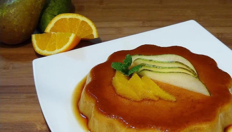 Flan de peras