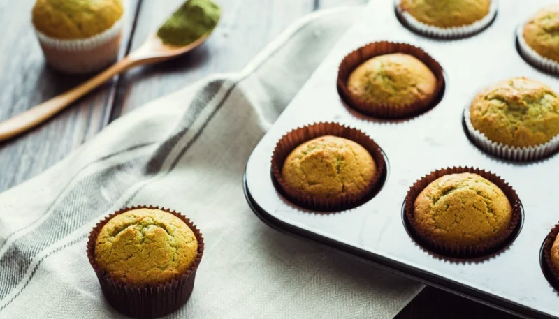 Muffins de té matcha