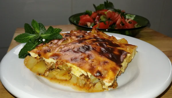 Musaka con patatas y carne picada