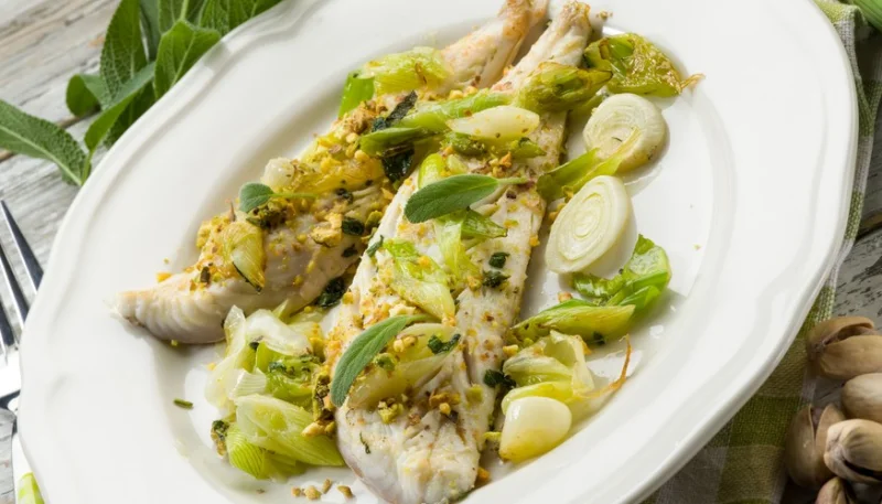 Bacalao con nata y puerros