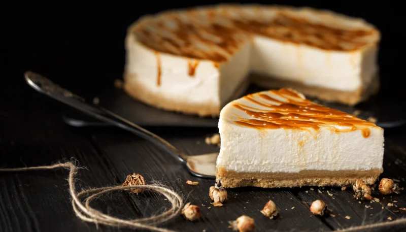 Cheesecake de coco y caramelo