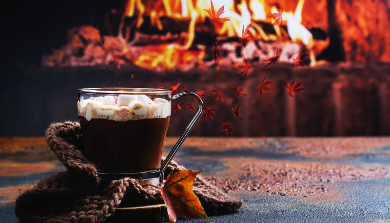 Chocolate caliente con frambuesas