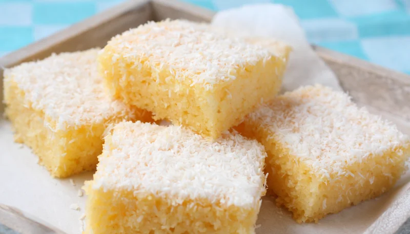 Cuadrados de coco sin harina