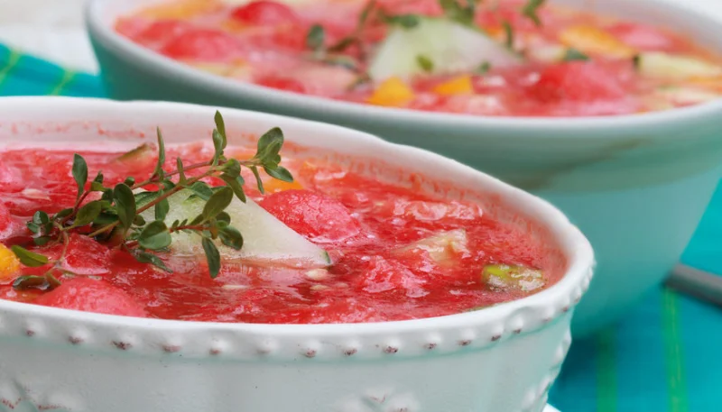 Gazpacho de melón, sandía y pepino