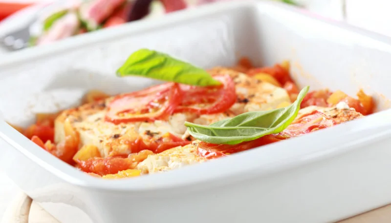 Gratinado de tomate con queso feta