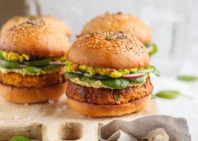 Hamburguesa de garbanzos y champiñones