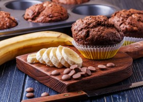 Muffins de chocolate y plátano
