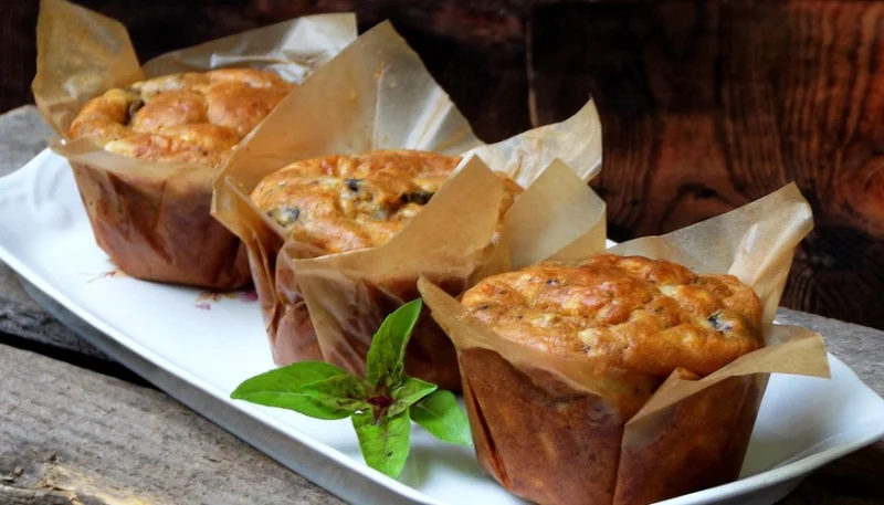 Muffins de champiñones y perejil al microondas