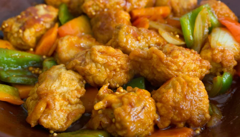 Pollo en salsa agridulce estilo chino