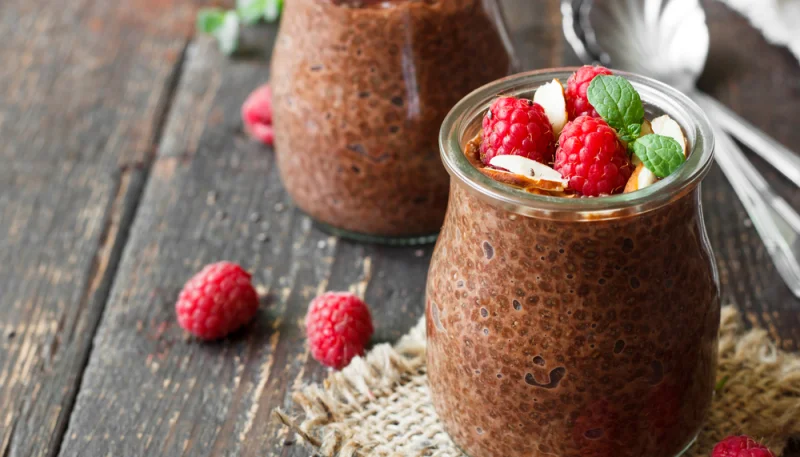 Pudin vegano de cacao con chía