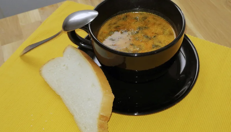 Sopa de espinacas y arroz