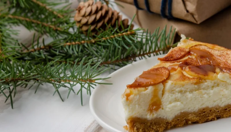 Tarta de queso con manzanas