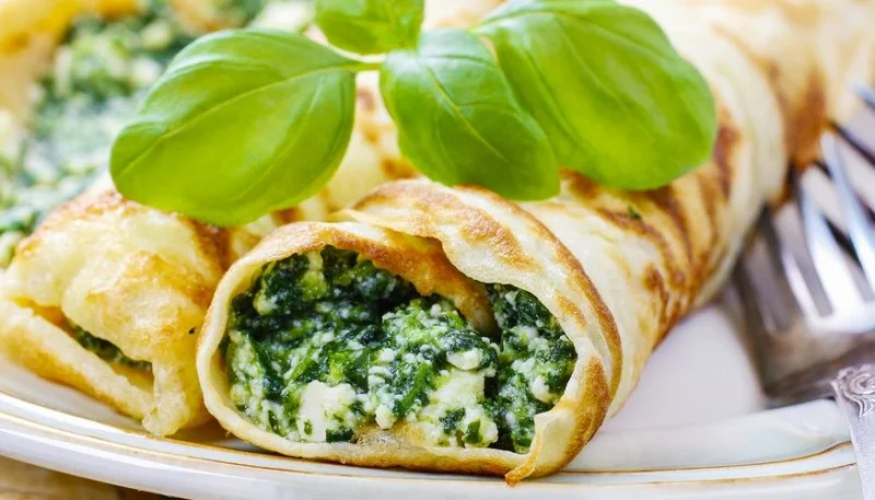 Crepes de espinacas y ricotta