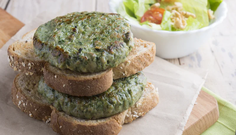 Hamburguesa de patatas y espinacas
