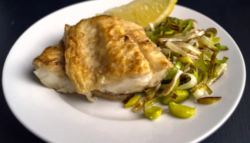 Lenguado con puerros