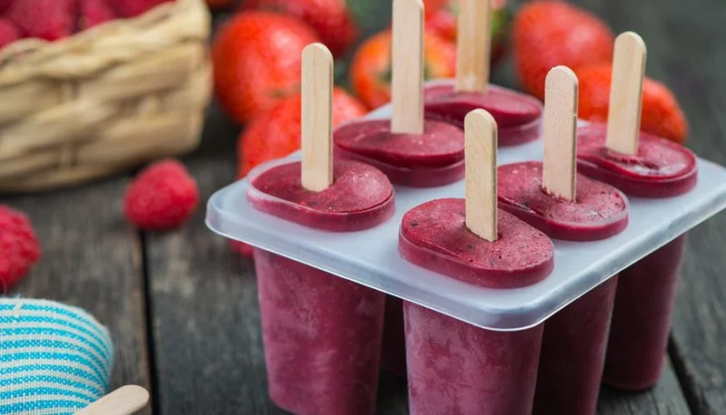 Paletas de frambuesa