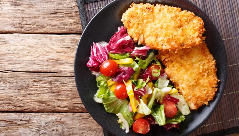 Pollo rebozado con cereal