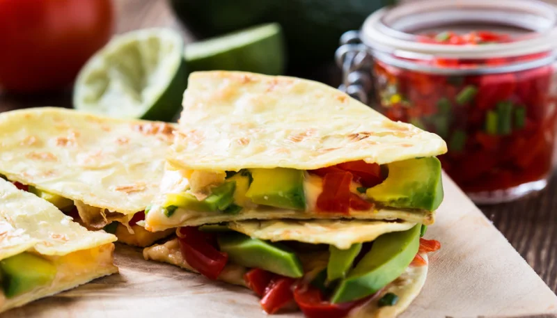 Quesadillas de aguacate y espinacas