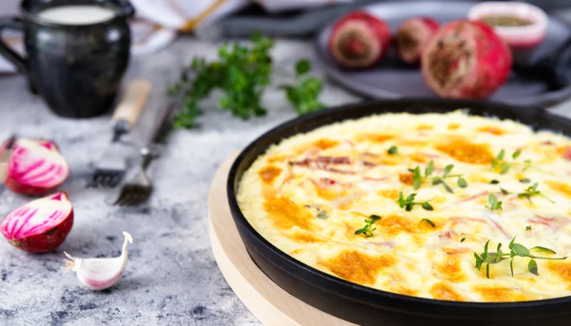 Quiche de nabo y Roquefort