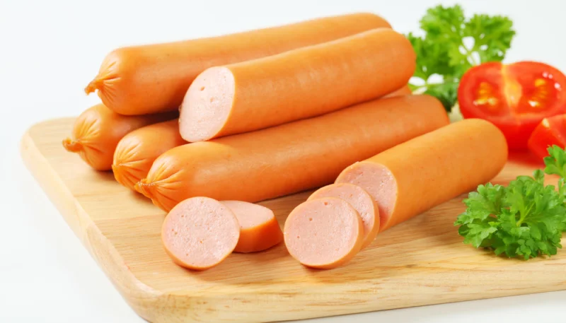 Salchichas con salsa rosada