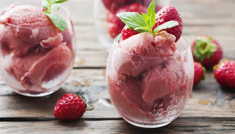 Sorbete de fresa