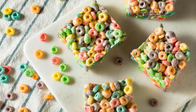 Barra de cereales de colores