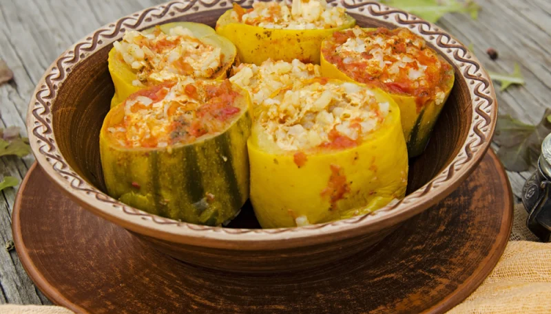 Calabacines rellenos con curry