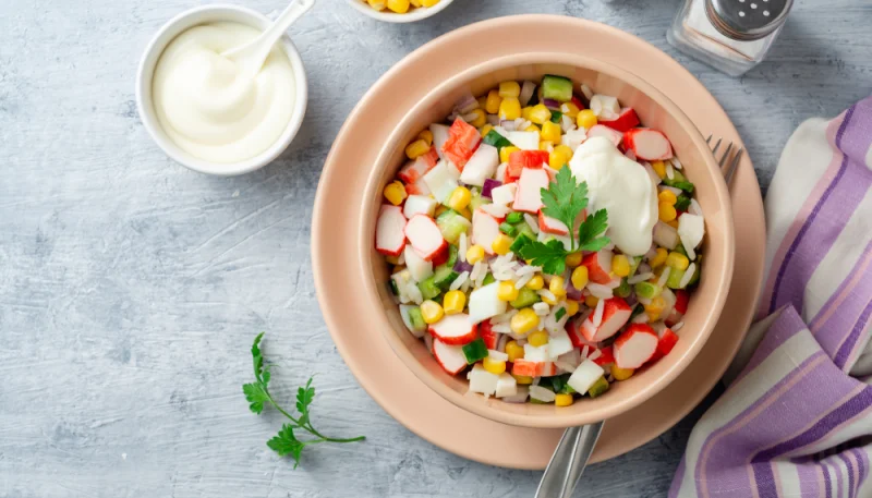 Ensalada de arroz con cangrejo