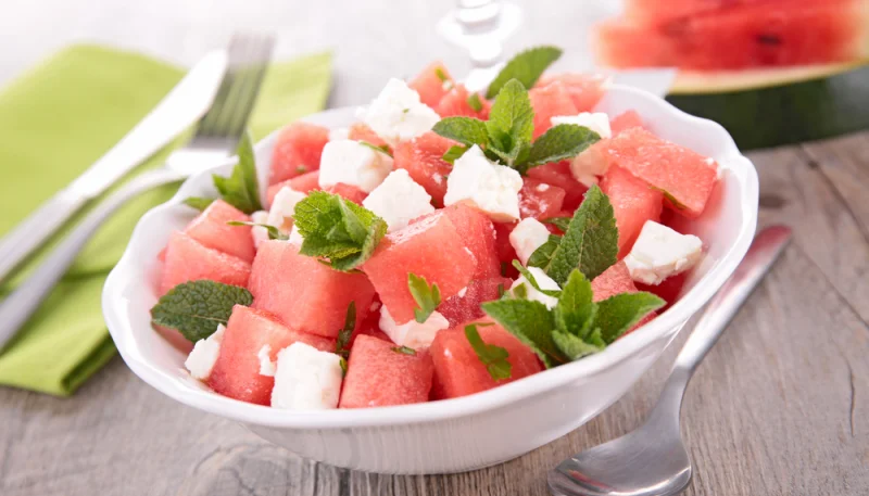 Ensalada de sandía y queso