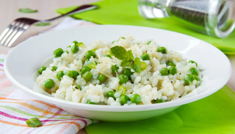 Risotto con guisantes