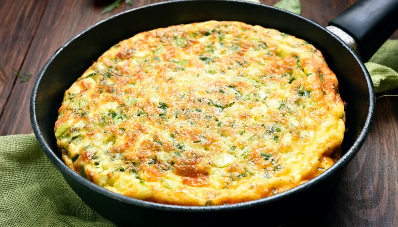 Tortilla de carne picada y espinacas